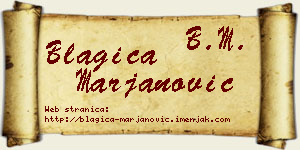 Blagica Marjanović vizit kartica